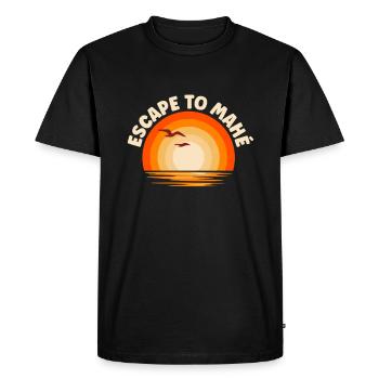 Je fuis à Mahé - T-shirt Premium bio Homme - noir - Devant - Nico (187cm)