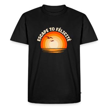 Je fuis vers Félicité - T-shirt Premium bio Homme - noir - Devant - Nico (187cm)