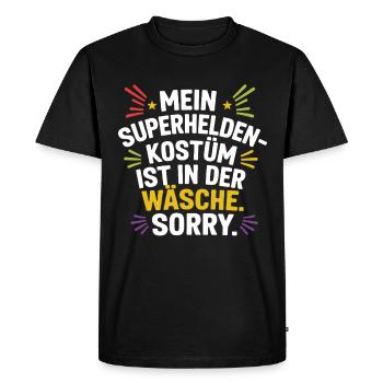 Le costume de super-héros est dans la blanchisserie Carnaval Cologne - T-shirt Premium bio Homme - noir - Devant - Nico (187cm)
