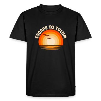 Je fuis à Tulum - T-shirt Premium bio Homme - noir - Devant - Nico (187cm)