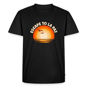 Je fuis à La Paz - T-shirt Premium bio Homme - noir - Devant - Nico (187cm)