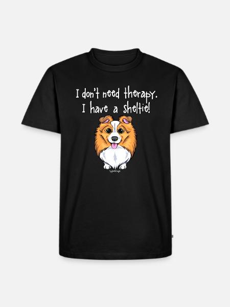 Sheltie Hundetherapie 2 - Männer Premium Bio T-Shirt - Schwarz