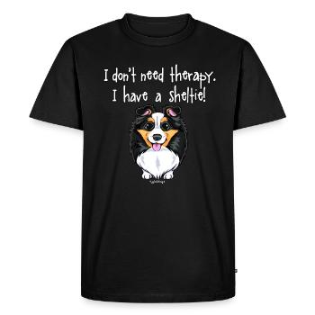 Sheltie Dog Therapy - Men's Premium Organic T-Shirt - black - Front - Nico (187cm)