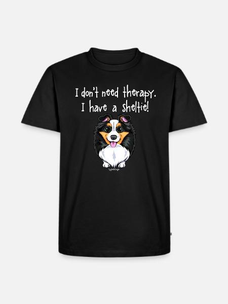 Sheltie Hundetherapie - Männer Premium Bio T-Shirt - Schwarz