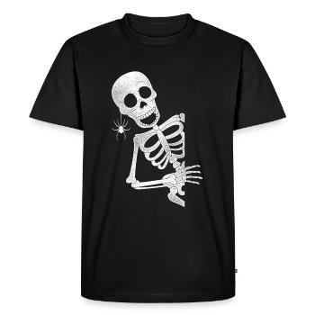 Squelette avec araignée costume Halloween - T-shirt Premium bio Homme - noir - Devant - Nico (187cm)