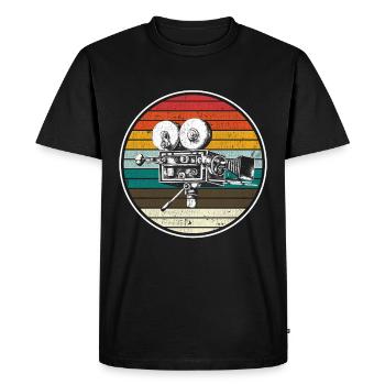 Vieille caméra de film rétro - T-shirt Premium bio Homme - noir - Devant - Nico (187cm)
