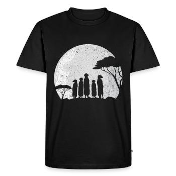 Meerkat troop with moon - Men's Premium Organic T-Shirt - black - Front - Nico (187cm)