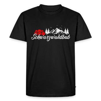 Schwarzwaldbub Berge Bollenhut - Männer Premium Bio T-Shirt - Schwarz - Vorne - Nico (187cm)