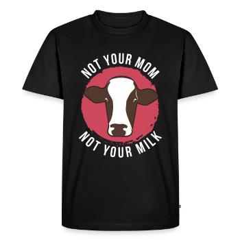 Tenue de vache végétalienne - T-shirt Premium bio Homme - noir - Devant - Nico (187cm)