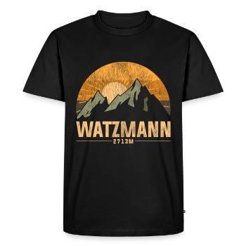 Hikers Watzmann summit - Men's Premium Organic T-Shirt - black - Front - Nico (187cm)