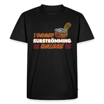 Défi drôle de poisson surstromming - T-shirt Premium bio Homme - noir - Devant - Nico (187cm)