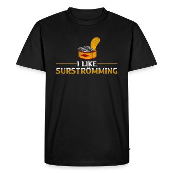 Surstromming amateurs de poisson en conserve - T-shirt Premium bio Homme - noir - Devant - Nico (187cm)