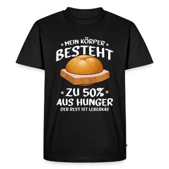 lustiger Leberkas Spruch Fleischkäse - Männer Premium Bio T-Shirt - Schwarz - Vorne - Nico (187cm)