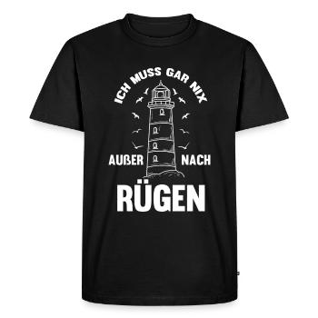 Rügen Ostsee Spruch Leuchtturm - Männer Premium Bio T-Shirt - Schwarz - Vorne - Nico (187cm)