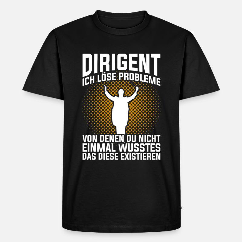 Retro Chorleiter Dirigent - Männer Premium Bio T-Shirt - Schwarz