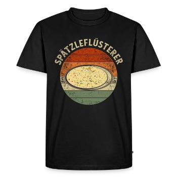 Retro Spätzleflüsterer Schwaben Spätzle - Men's Premium Organic T-Shirt - black - Front - Nico (187cm)