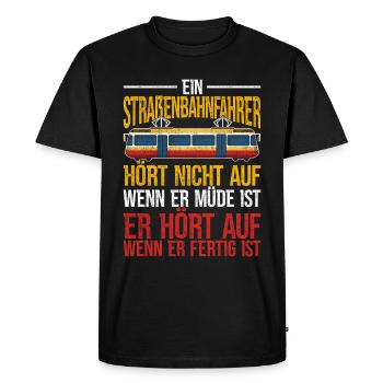 Straßenbahn Straßenbahnfahrer Beruf - Männer Premium Bio T-Shirt - Schwarz - Vorne - Nico (187cm)