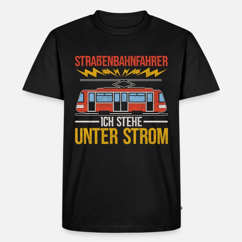 Straßenbahnfahrer Straßenbahn - Männer Premium Bio T-Shirt - Schwarz