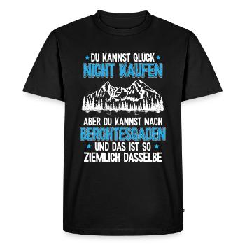 Watzmann Gipfel Berchtesgaden Glück Wandern - Männer Premium Bio T-Shirt - Schwarz - Vorne - Nico (187cm)