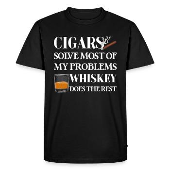 Cigare à whisky - T-shirt Premium bio Homme - noir - Devant - Nico (187cm)