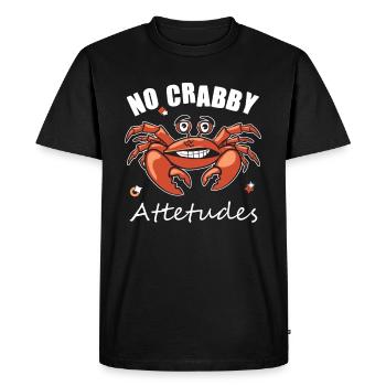 Pas de fouille attaque drôle de crabe - T-shirt Premium bio Homme - noir - Devant - Nico (187cm)