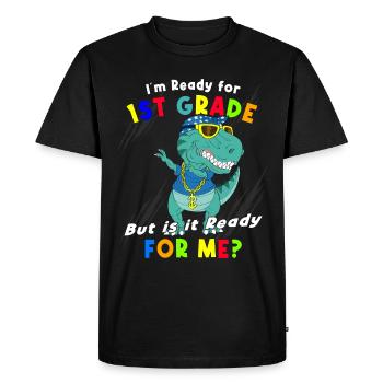 School Enrollment Schoolchild 2022 Dinosaurs - Men's Premium Organic T-Shirt - black - Front - Nico (187cm)