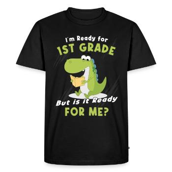 School Enrollment Schoolchild 2022 Dinosaurs - Men's Premium Organic T-Shirt - black - Front - Nico (187cm)