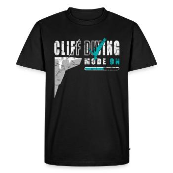 Mode activé - saut de falaise amusant - T-shirt Premium bio Homme - noir - Devant - Nico (187cm)
