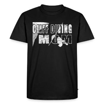 Maman plongeur de falaise - Cliff jumping - T-shirt Premium bio Homme - noir - Devant - Nico (187cm)