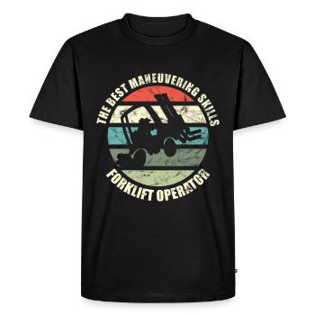The Best Maneuvering Skills - Funny Forklift - Men's Premium Organic T-Shirt - black - Front - Nico (187cm)