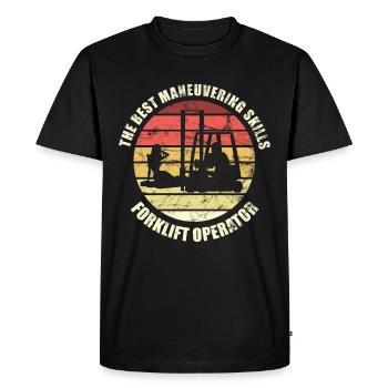 The Best Maneuvering Skills - Funny Forklift - Men's Premium Organic T-Shirt - black - Front - Nico (187cm)