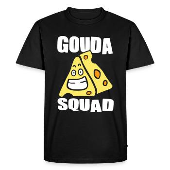 Amateurs de fromage - Funny Gouda Squad - T-shirt Premium bio Homme - noir - Devant - Nico (187cm)