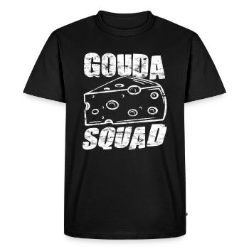 Amateurs de fromage - Funny Gouda Squad - T-shirt Premium bio Homme - noir - Devant - Nico (187cm)
