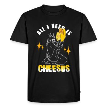 Tout ce dont j’ai besoin, c’est de fromage - fromage - T-shirt Premium bio Homme - noir - Devant - Nico (187cm)