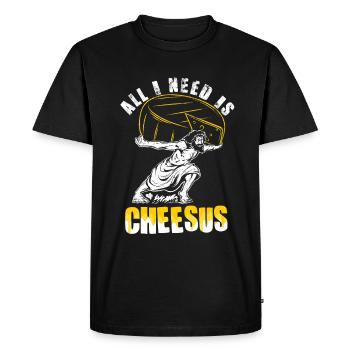 Tout ce dont j’ai besoin, c’est de fromage - fromage - T-shirt Premium bio Homme - noir - Devant - Nico (187cm)