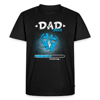 Grossesse Garçon ou Fille 2023 - T-shirt Premium bio Homme - noir - Devant - Nico (187cm)