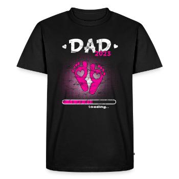 Grossesse Garçon ou Fille 2023 - T-shirt Premium bio Homme - noir - Devant - Nico (187cm)
