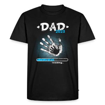 Grossesse Garçon ou Fille 2023 - T-shirt Premium bio Homme - noir - Devant - Nico (187cm)