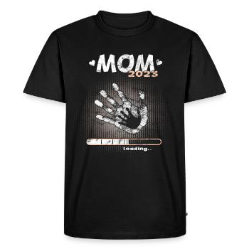 Grossesse Garçon ou Fille 2023 - T-shirt Premium bio Homme - noir - Devant - Nico (187cm)