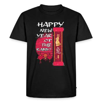 Chinese New Year - Year of the Rabbit 2023 - Men's Premium Organic T-Shirt - black - Front - Nico (187cm)