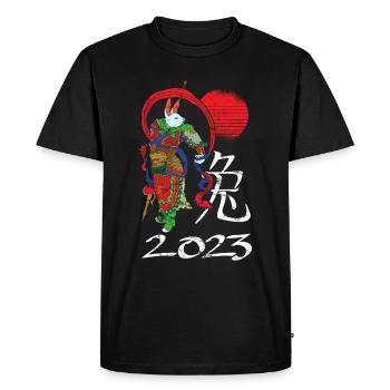 Chinese New Year - Year of the Rabbit 2023 - Men's Premium Organic T-Shirt - black - Front - Nico (187cm)