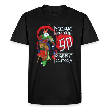 Chinese New Year - Year of the Rabbit 2023 - Men's Premium Organic T-Shirt - black - Front - Nico (187cm)