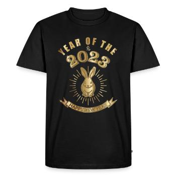 Chinese New Year - Year of the Rabbit 2023 - Men's Premium Organic T-Shirt - black - Front - Nico (187cm)