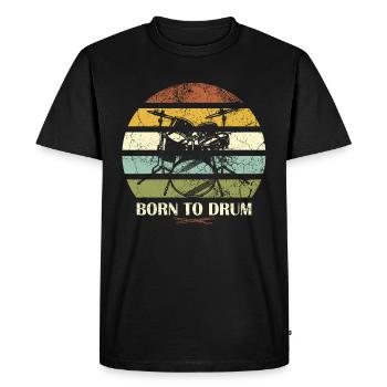 Born to drum - drummer - Men's Premium Organic T-Shirt - black - Front - Nico (187cm)