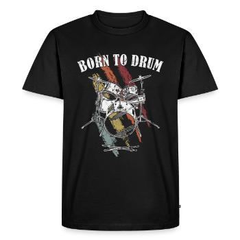 Born to drum - drummer - Men's Premium Organic T-Shirt - black - Front - Nico (187cm)