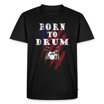 Born to drum - drummer - Men's Premium Organic T-Shirt - black - Front - Nico (187cm)