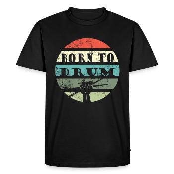 Born to drum - drummer - Men's Premium Organic T-Shirt - black - Front - Nico (187cm)