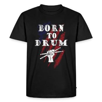 Born to drum - drummer - Men's Premium Organic T-Shirt - black - Front - Nico (187cm)