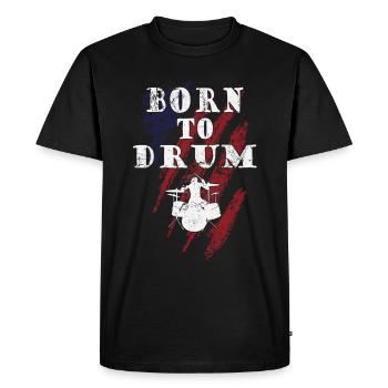 Born to drum - drummer - Men's Premium Organic T-Shirt - black - Front - Nico (187cm)
