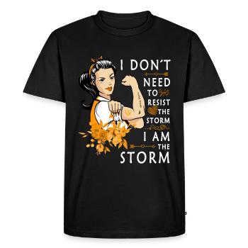 Rubans orange sensibilisation au cancer du rein - T-shirt Premium bio Homme - noir - Devant - Nico (187cm)